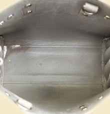 YSL Grey Nano Sac De Jour Croco Embossed Bag