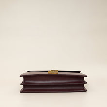 YSL Burgundy Cassandra Medium Flap Shoulder Bag