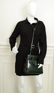 YSL Forest Green Uptown Small Tote Top Handle Bag
