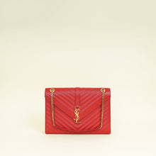 YSL Red Monogram Envelope Satchel Large Bag