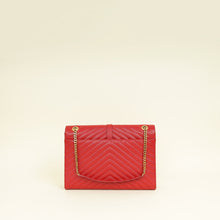 YSL Red Monogram Envelope Satchel Large Bag