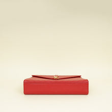 YSL Red Monogram Envelope Satchel Large Bag