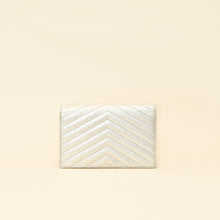 YSL Metallic Gold Monogram Chevron Envelope Chain Wallet