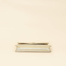 YSL Metallic Gold Monogram Chevron Envelope Chain Wallet