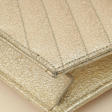 YSL Metallic Gold Monogram Chevron Envelope Chain Wallet
