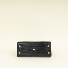 YSL Black Sac De Jour Nano Croco Embossed Bag