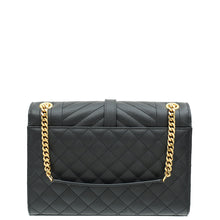YSL Black Mix Quilted Envelope Medium Shoulder Bag