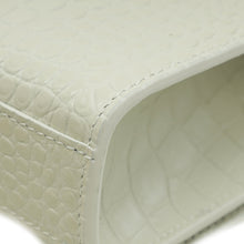 YSL Blanc Vintage Croco Embossed Kate Tassel Medium Bag