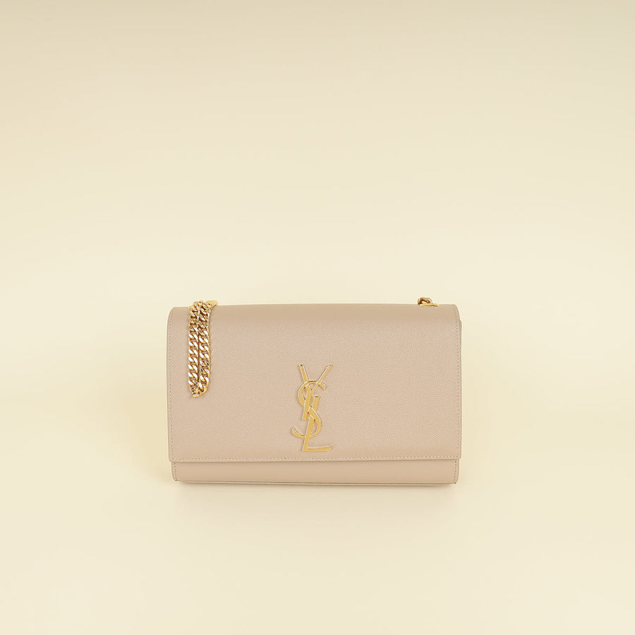 YSL Beige Monogram Kate Medium Shoulder Bag
