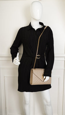 YSL Nude Mix Quilted Envelope Medium Shoulder Bag