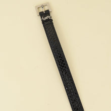 YSL Black Cassandre Thin 20mm Belt w/ Square Buckle