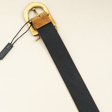 YSL Tan Suede Logo Buckle 30mm Belt