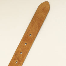 YSL Tan Suede Logo Buckle 30mm Belt