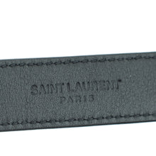 YSL Black Cassandre Thin Buckle Belt