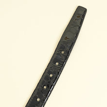 YSL Black Cassandre Buckle Croco Embossed 30mm Belt