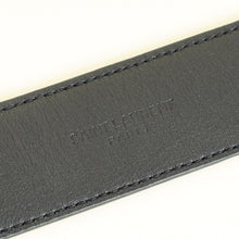 YSL Black Cassandre Buckle Croco Embossed 30mm Belt