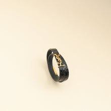 YSL Black Double Wrap Cassandre Bracelet