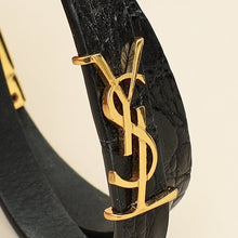YSL Black Double Wrap Cassandre Bracelet