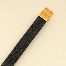 YSL Black Double Wrap Cassandre Bracelet