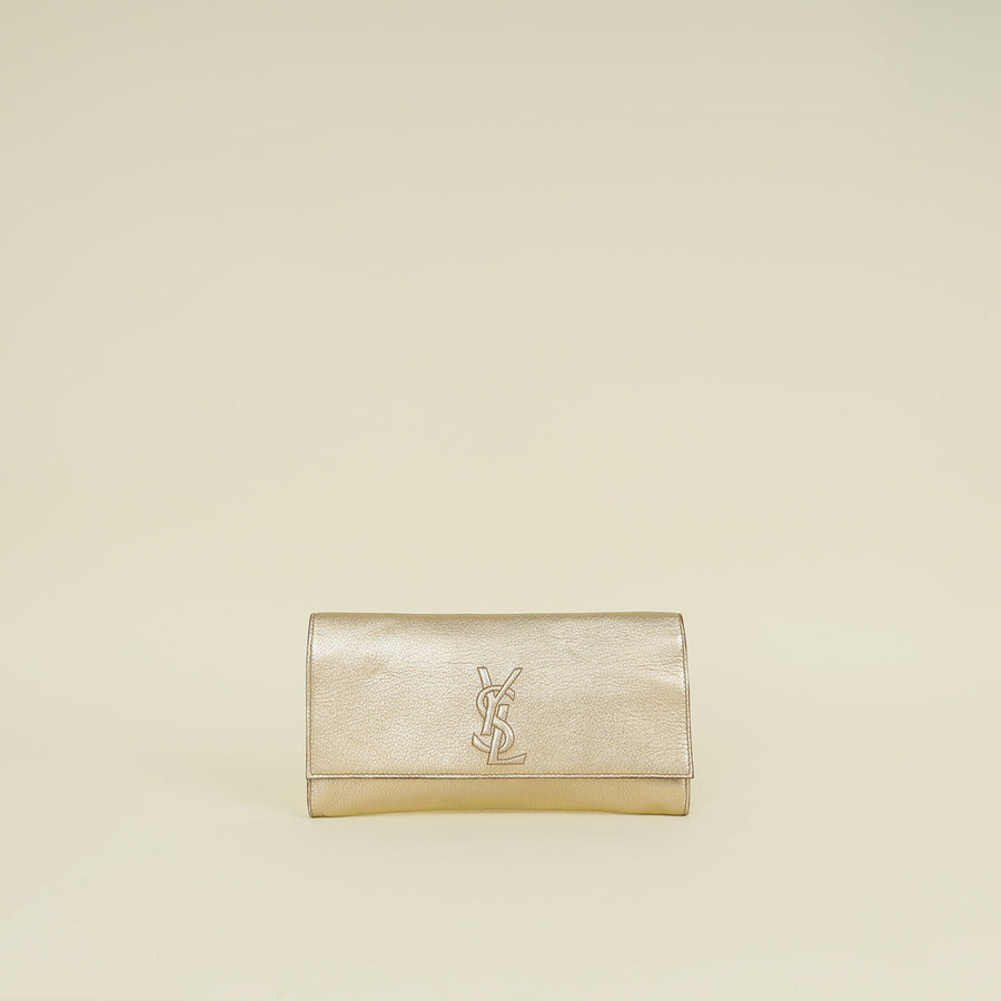 YSL Metallic Gold Belle De Jour Small Clutch