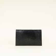YSL Black Croco Embossed Uptown Clutch