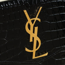 YSL Black Croco Embossed Uptown Clutch