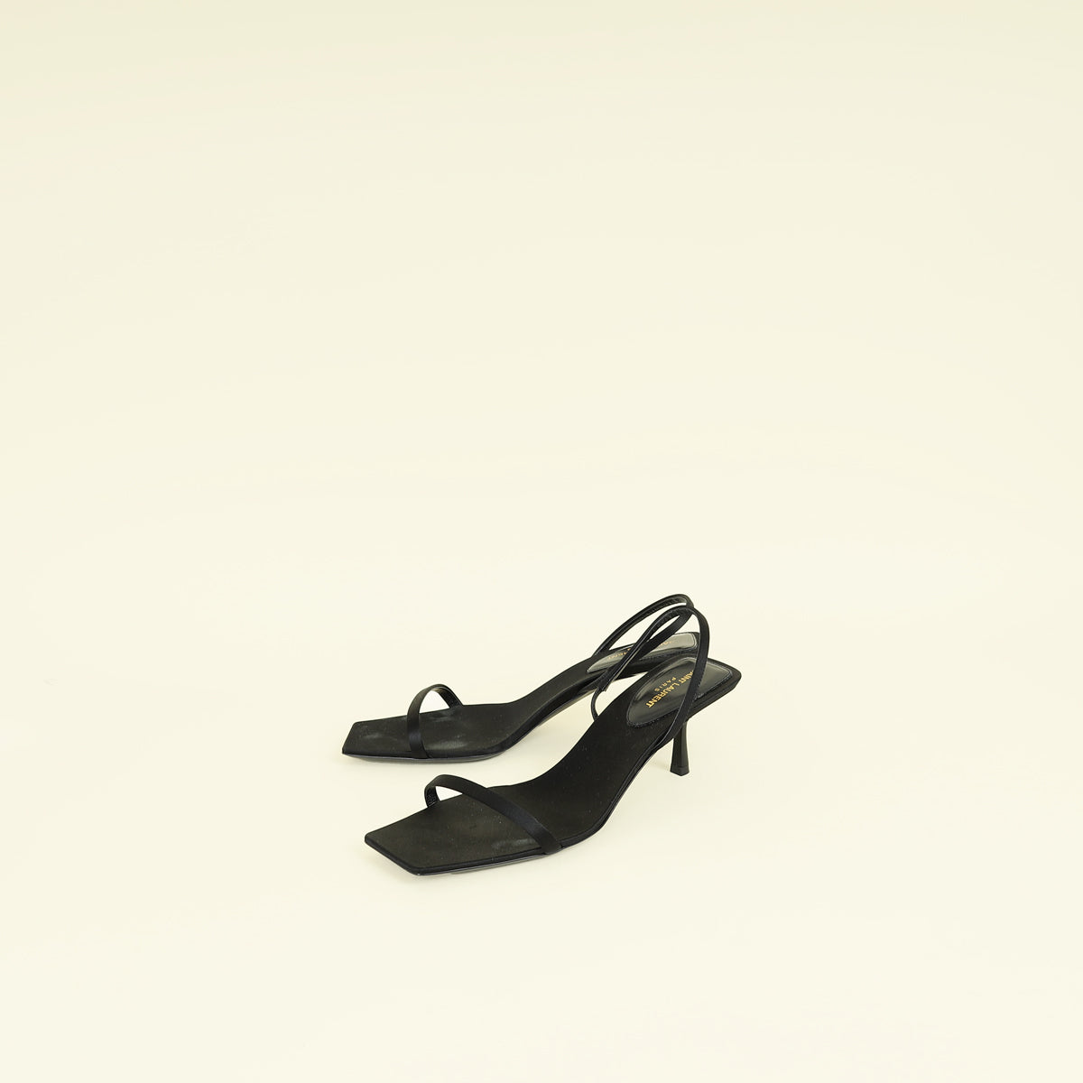 YSL Black Jaspe 55 Satin Sandal 38