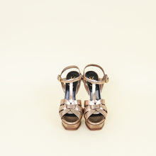YSL Metallic Rose Gold High Heeled Tribute Sandals 37