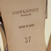 YSL Metallic Rose Gold High Heeled Tribute Sandals 37