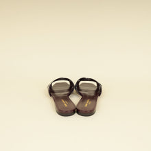YSL Burgundy Tribute Flat Sandals 39
