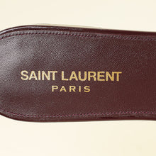 YSL Burgundy Tribute Flat Sandals 39