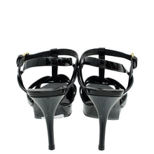 YSL Black Mid Heel Tribute Sandal 36.5