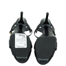 YSL Black Mid Heel Tribute Sandal 36.5