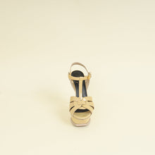 YSL Beige High Heeled Tribute Sandals 37