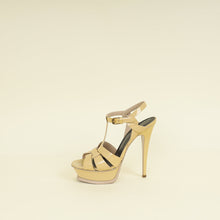 YSL Beige High Heeled Tribute Sandals 37