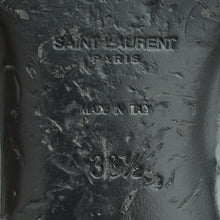 YSL Black Croco Embossed Tribute Flat Mules 38.5