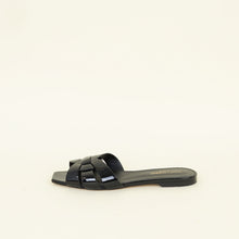 YSL Black Tribute Flat Mules 38.5