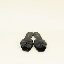 YSL Black Tribute Flat Mules 38.5