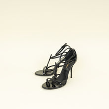 YSL Black Cassandra Ankle Strap Sandals 38