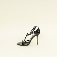 YSL Black Cassandra Ankle Strap Sandals 38