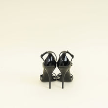 YSL Black Cassandra Ankle Strap Sandals 38