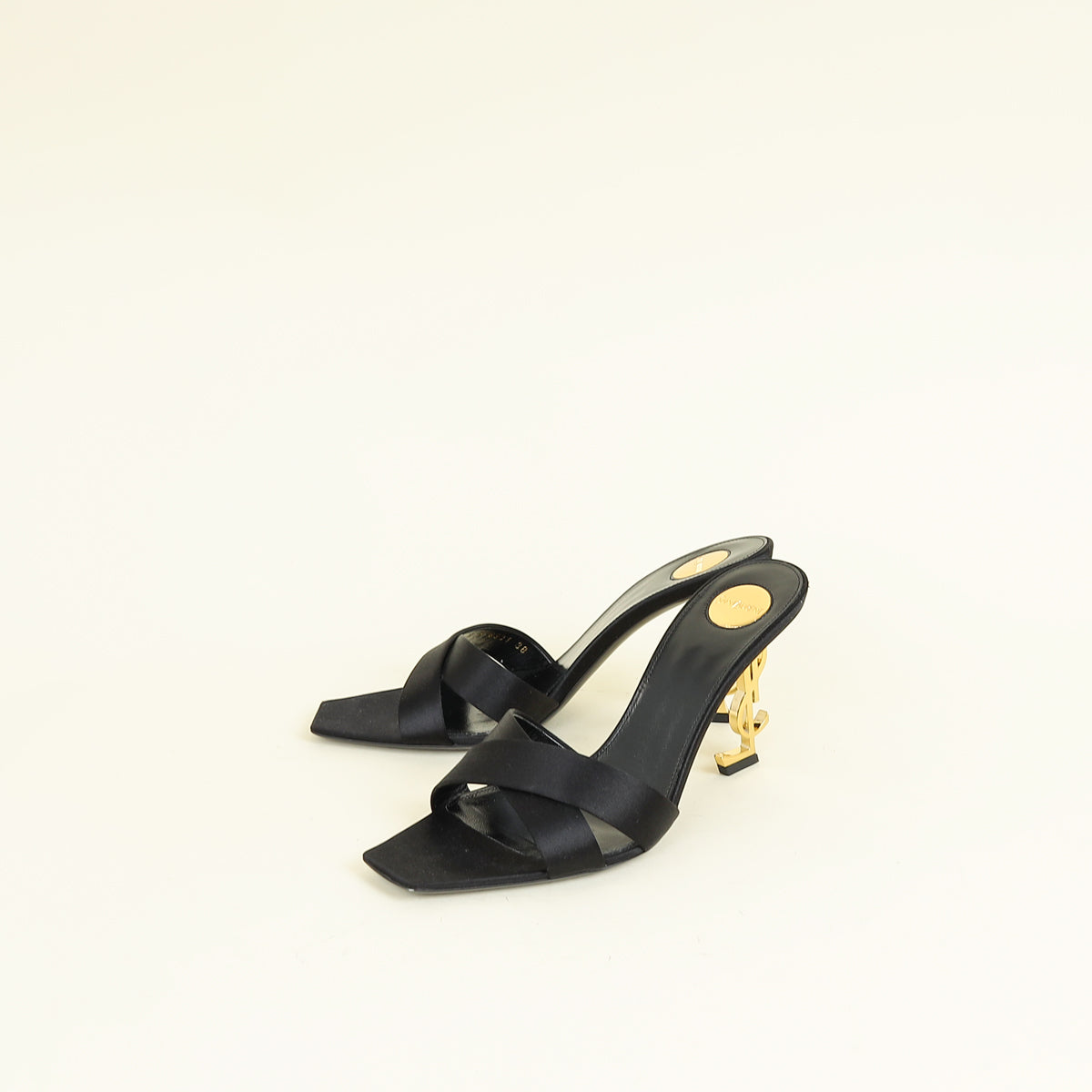 YSL Black Opyum Mules 38