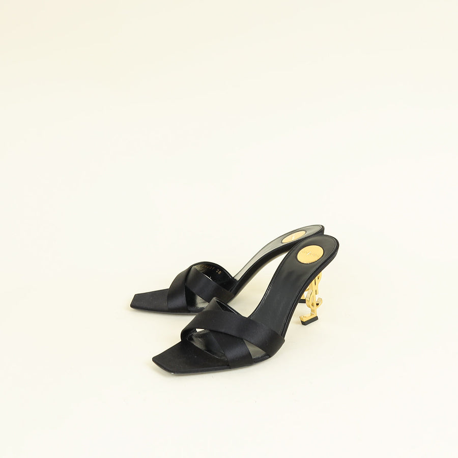 YSL Black Opyum Mules 38
