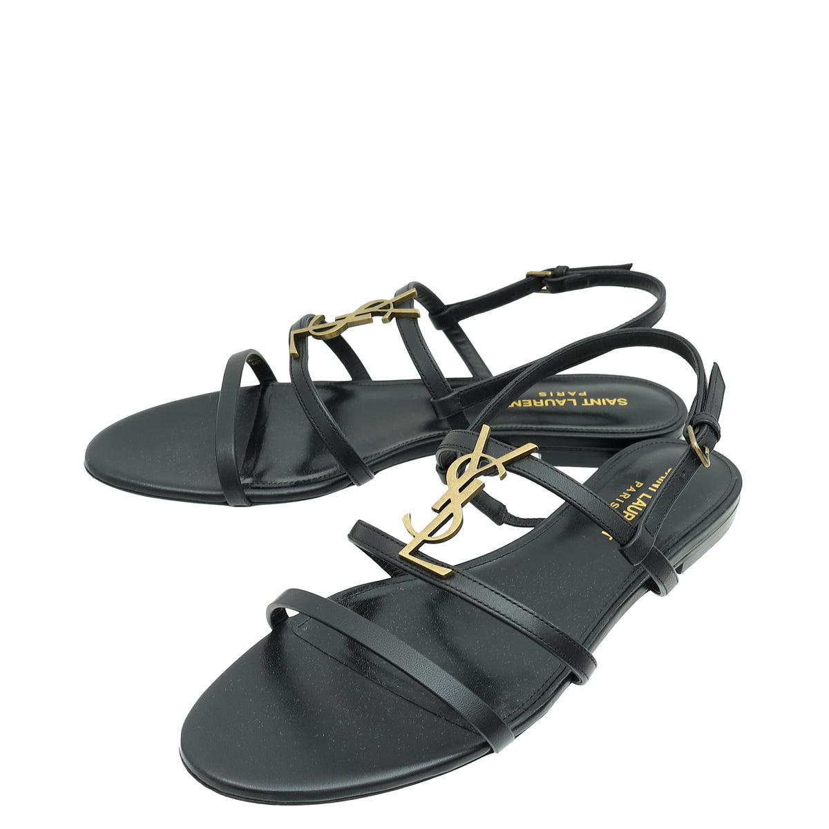 YSL Black Cassandra Sandals 39