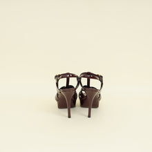 YSL Burgundy Tribute Heeled Sandals 39