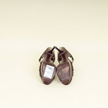 YSL Burgundy Tribute Heeled Sandals 39
