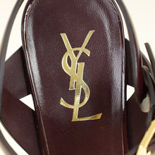 YSL Burgundy Tribute Heeled Sandals 39