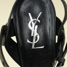 YSL Black Perforated High Heeled Platform Tribute Sandals 39