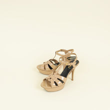 YSL Dark Beige Tribute Platform Sandal 39