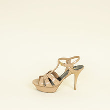 YSL Dark Beige Tribute Platform Sandal 39